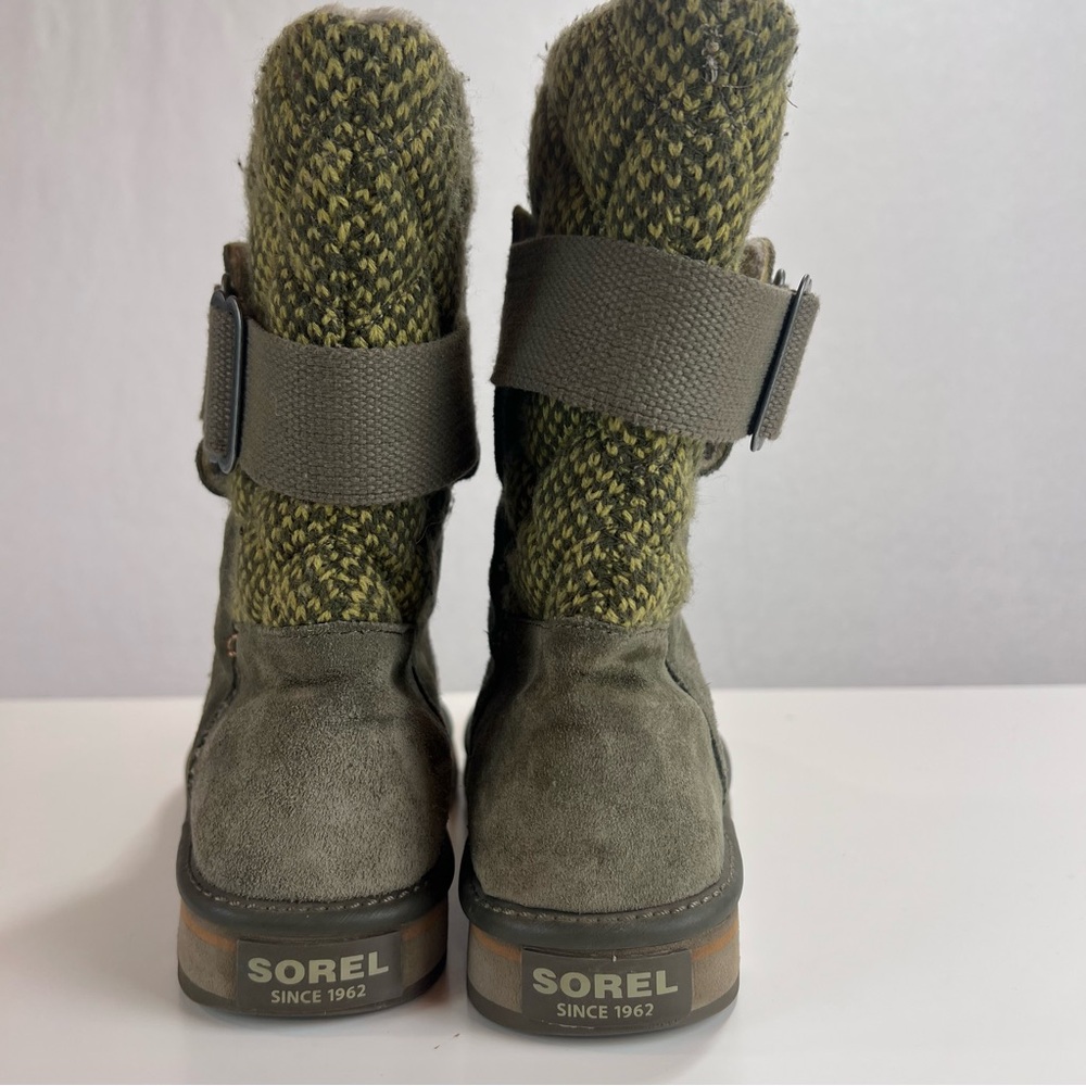 Sorel  Campus Newbie Green Suede Boots Women’s Size 9 Winter Outdoor - Picture 3 of 9